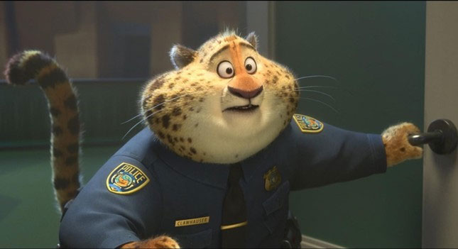 Con báo được cho là giống sĩ quan Clawhauser trong phim Zootopia. (Ảnh: Walt Disney Studios).